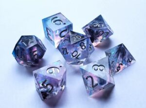 blue pink dnd liquid core dice