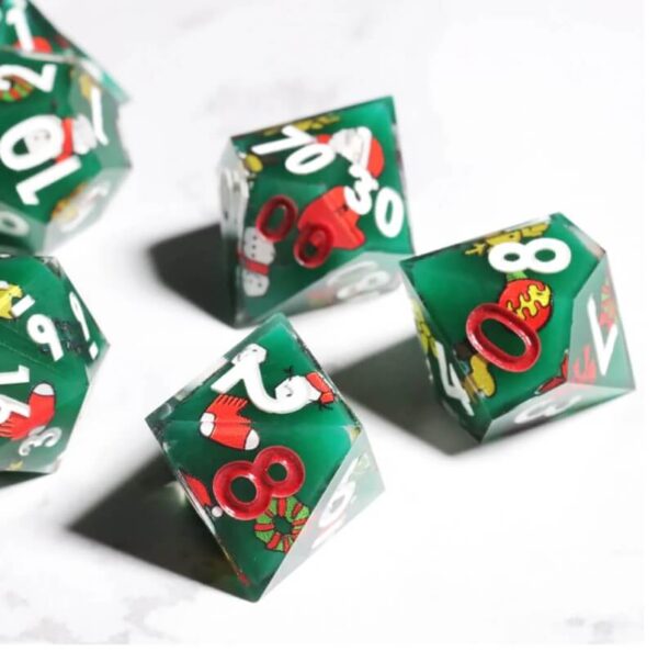Green Resin Game Dice