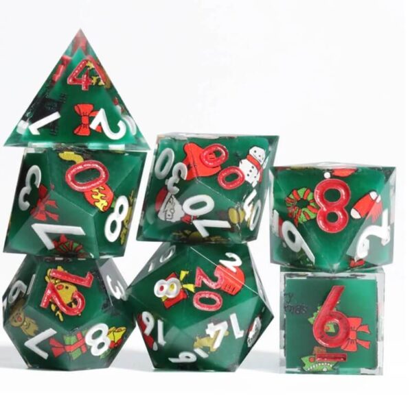 Green Resin Game Dice