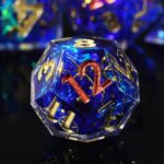 Custom Blue Resin Dice Set