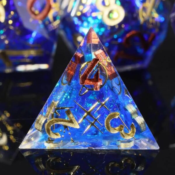 Custom Blue Resin Dice Set