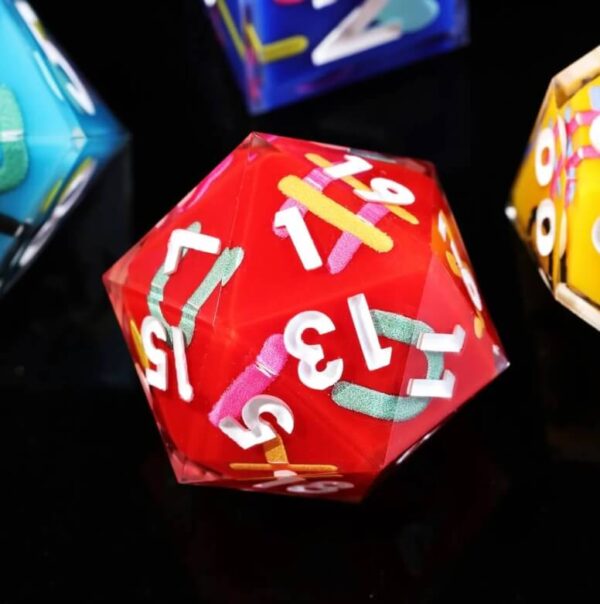 Custom Rainbow Resin Dice Set