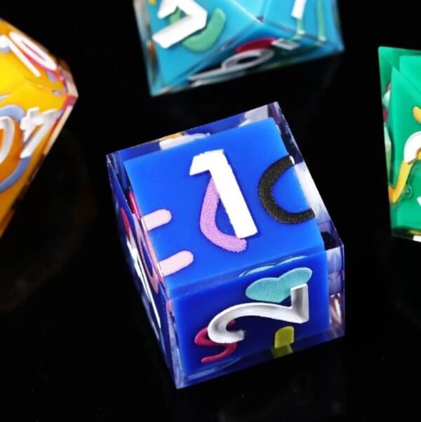 Custom Rainbow Resin Dice Set