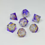 Purple Liquid Core Dice Set 7pcs Waterproof Sharp Edge Dice For Board Game(RD25)